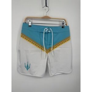 Fied Physique Board Shorts Men 30 Royal Mint Colorblock Performance Swimwear NWT